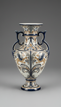Victorian porcelain vase with hand-painted motifs